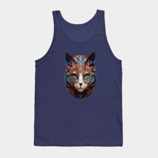 cat  Mandala Animal Ilustration Tank Top